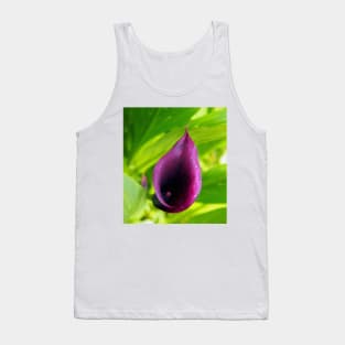 Deep Plum Purple Calla Lilly Flower in the Garden Tank Top